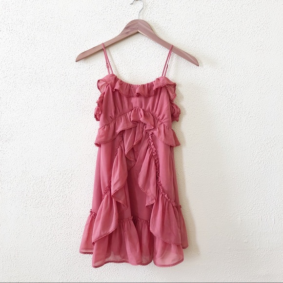 NWT Red Carter Ruffled Mini Dress XS - Picture 2 of 4